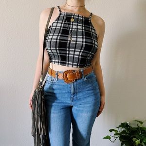 Black and White Gingham Tank Top